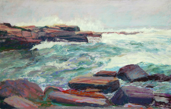 Maine Coast Motion, pastel painting by Joe Baker